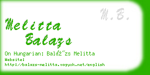 melitta balazs business card